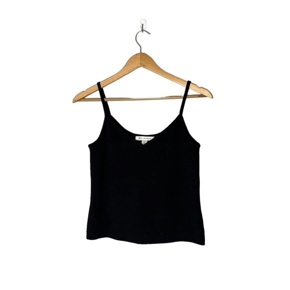 St. John Black Knit Tank Top V-Neck Y2K Cropped Size Small - Picture 1 of 4